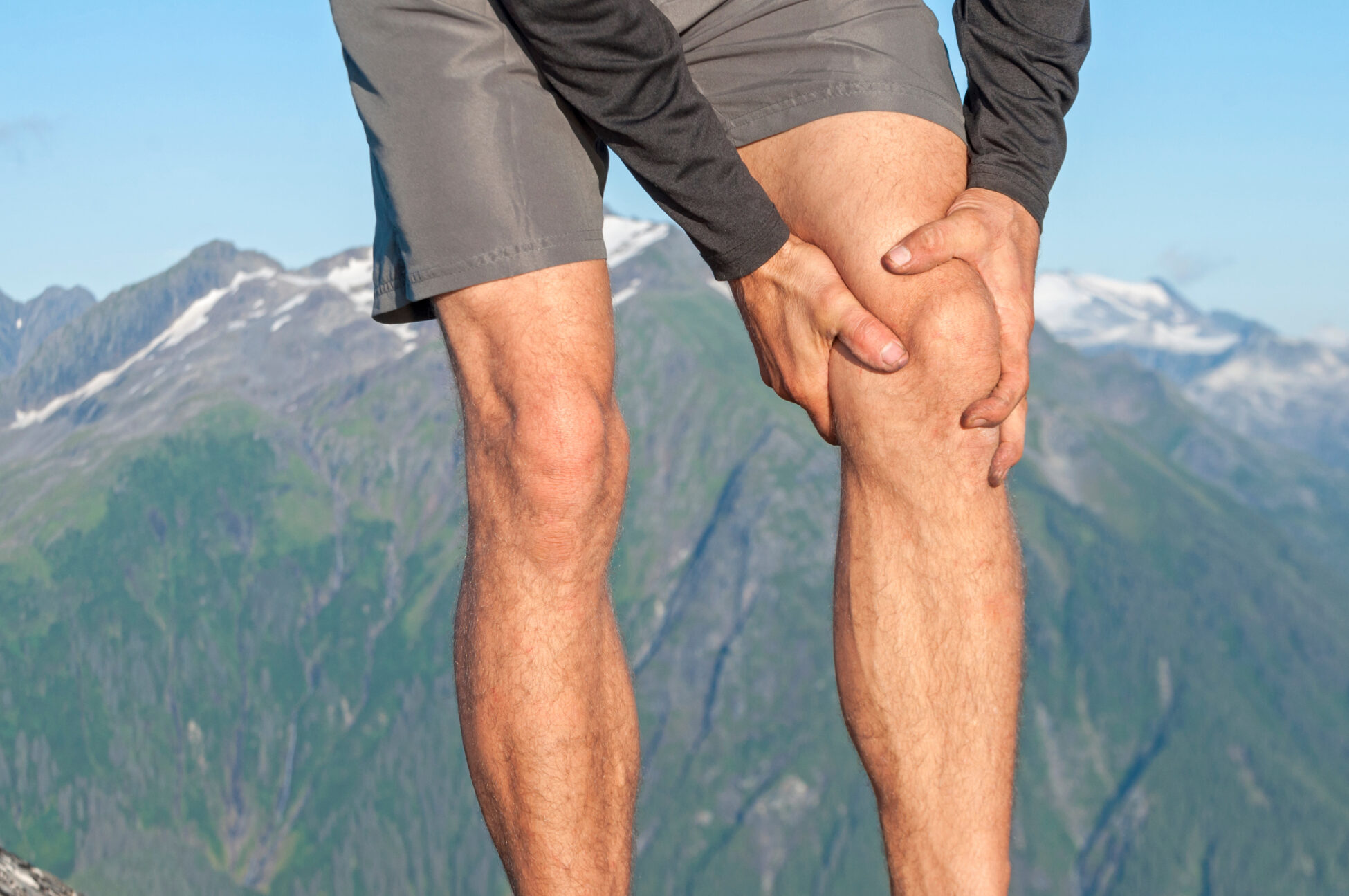 Man suffering from fibromyalgia in left knee