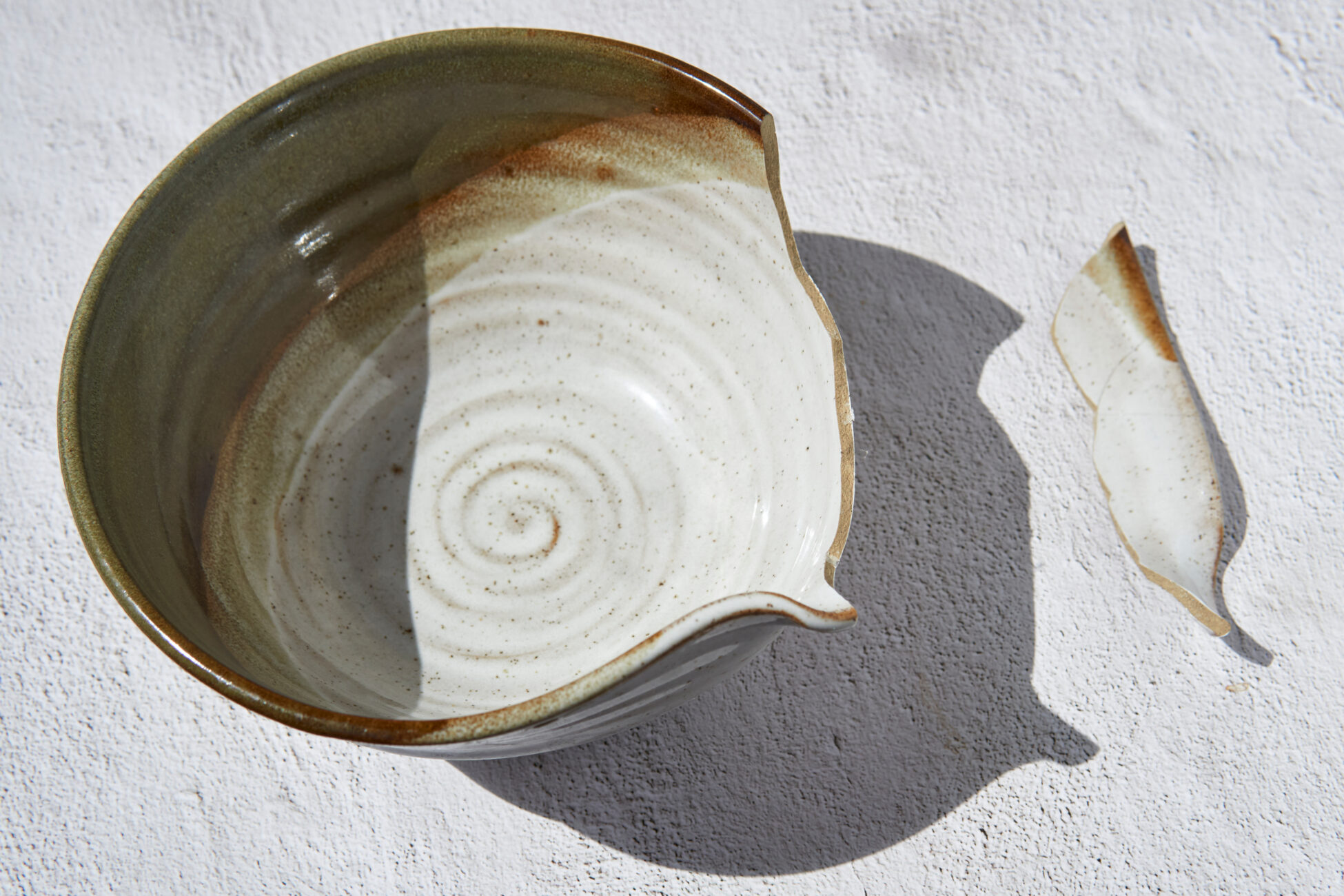 Broken ceramics bowl